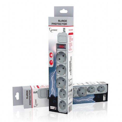 Gembird SPG3-B-6C PURE POWER - surge protector | Output Connector Qty 5 | 1.8 m | Grey - 3